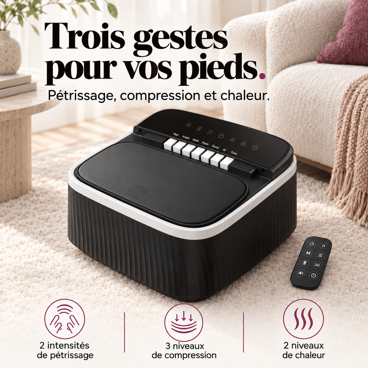 Masseur de pieds à touches piano : présentation du modèle, visuel 3.