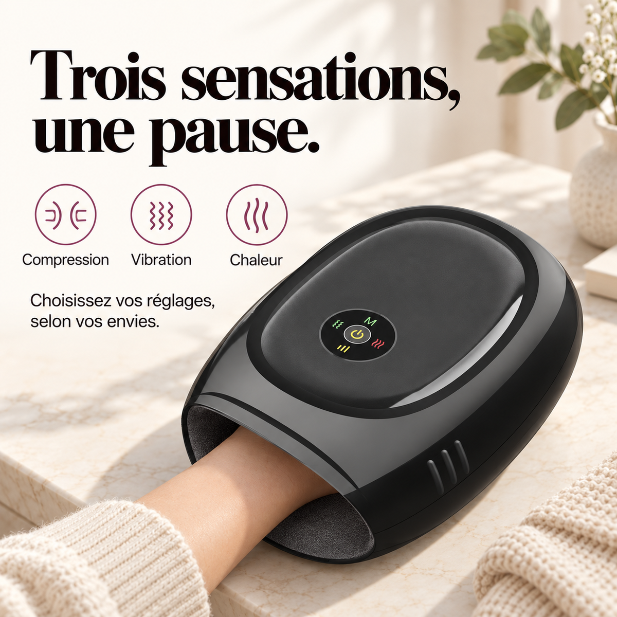 Masseur de main sans fil connecté : présentation du modèle, visuel 3.