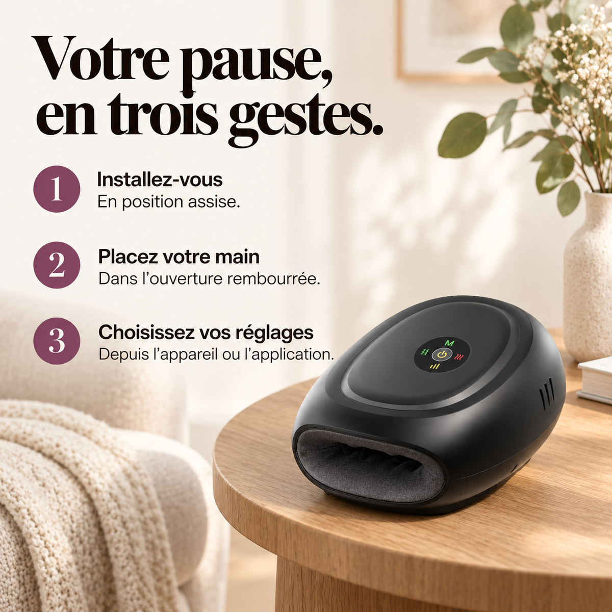 Masseur de main sans fil connecté : présentation du modèle, visuel 8.