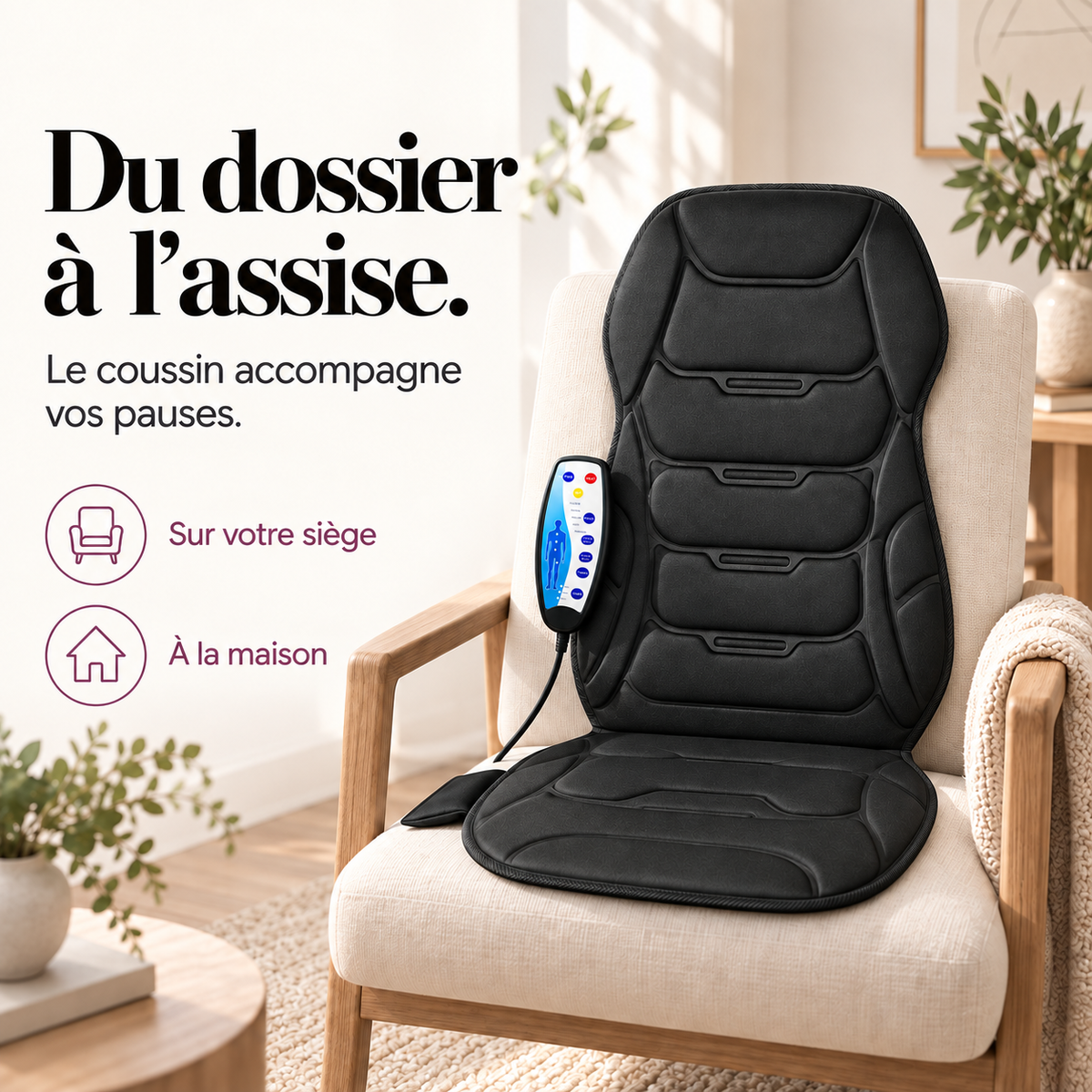 Coussin de siège vibrant à minuterie : présentation du modèle, visuel 7.
