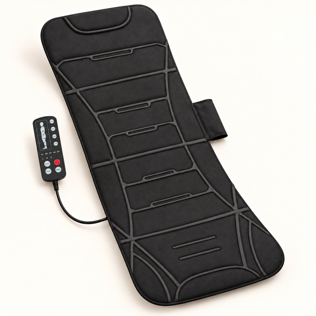 Tapis de massage vibrant chauffant : vue du produit.