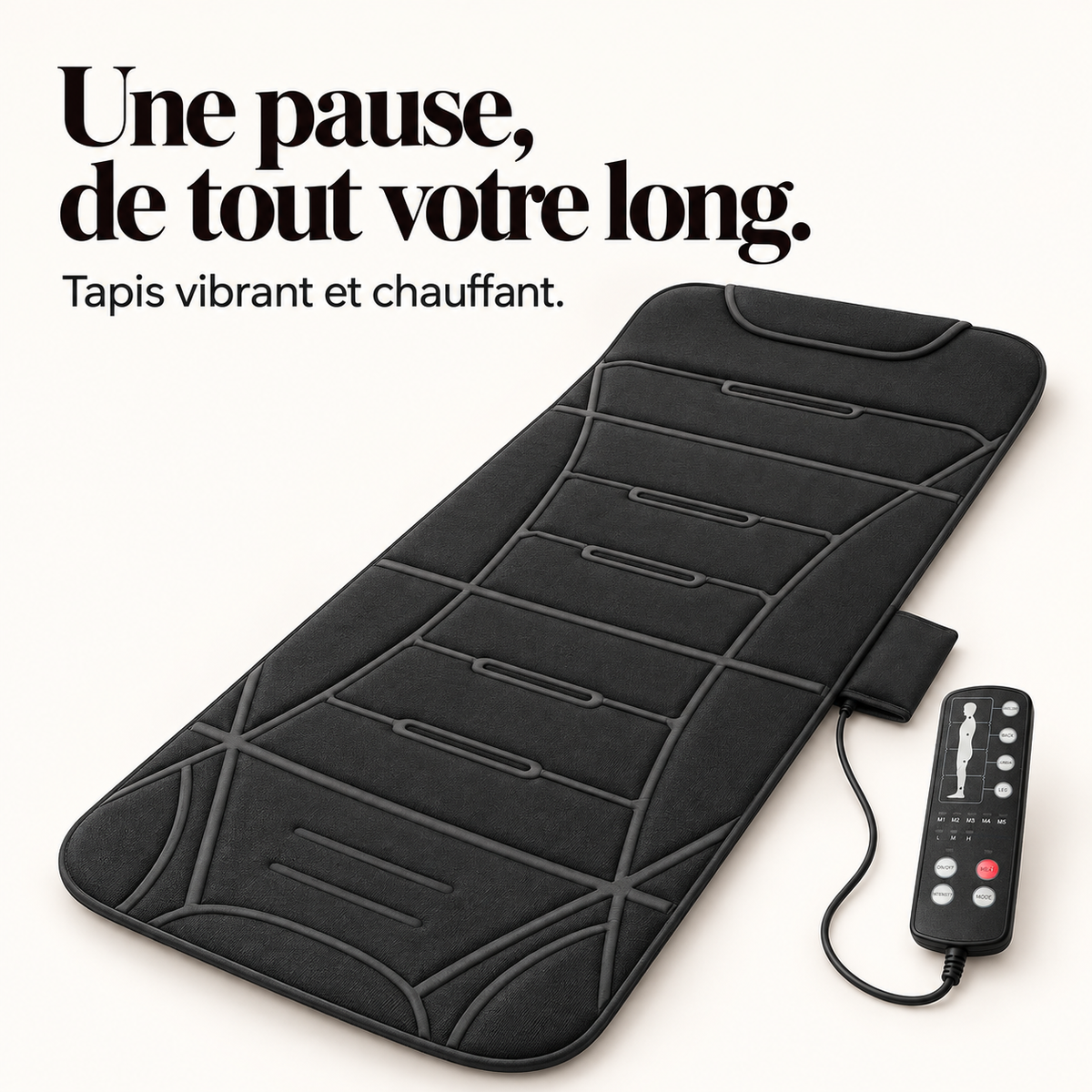 Tapis de massage vibrant chauffant : présentation du modèle, visuel 2.