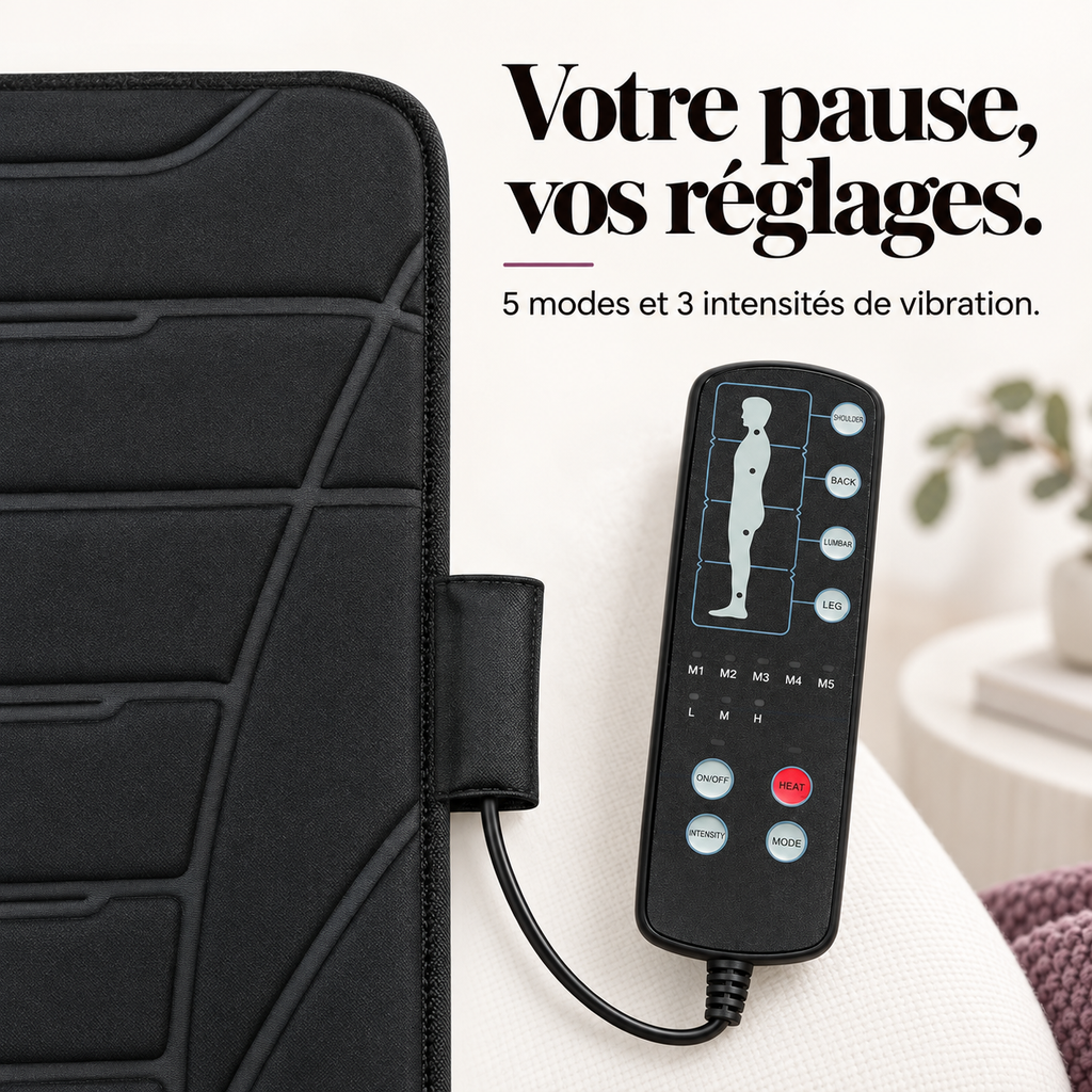 Tapis de massage vibrant chauffant : présentation du modèle, visuel 5.