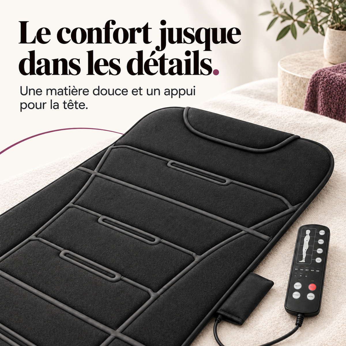 Tapis de massage vibrant chauffant : présentation du modèle, visuel 6.