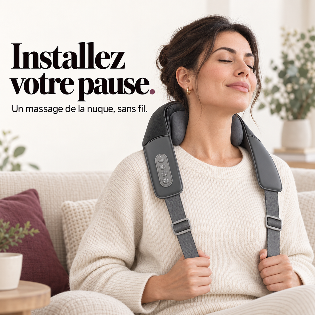 Masseur de nuque sans fil chauffant : présentation du modèle, visuel 4.