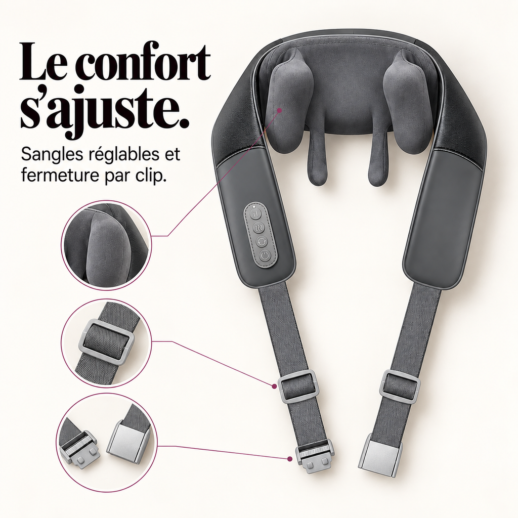 Masseur de nuque sans fil chauffant : présentation du modèle, visuel 7.