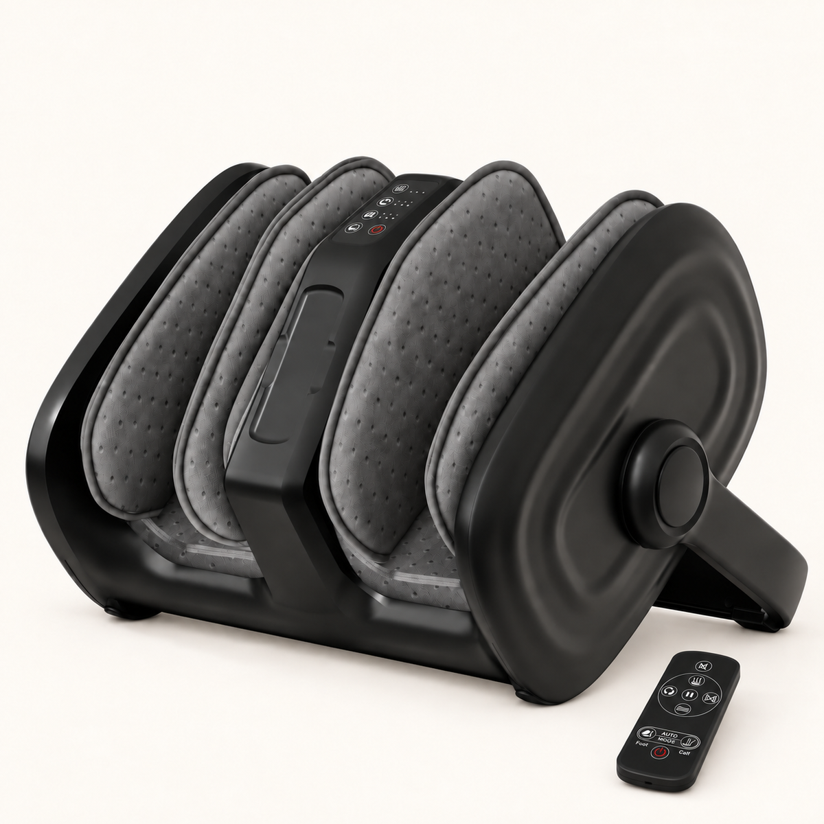 Masseur pieds et mollets avec télécommande : vue du produit.