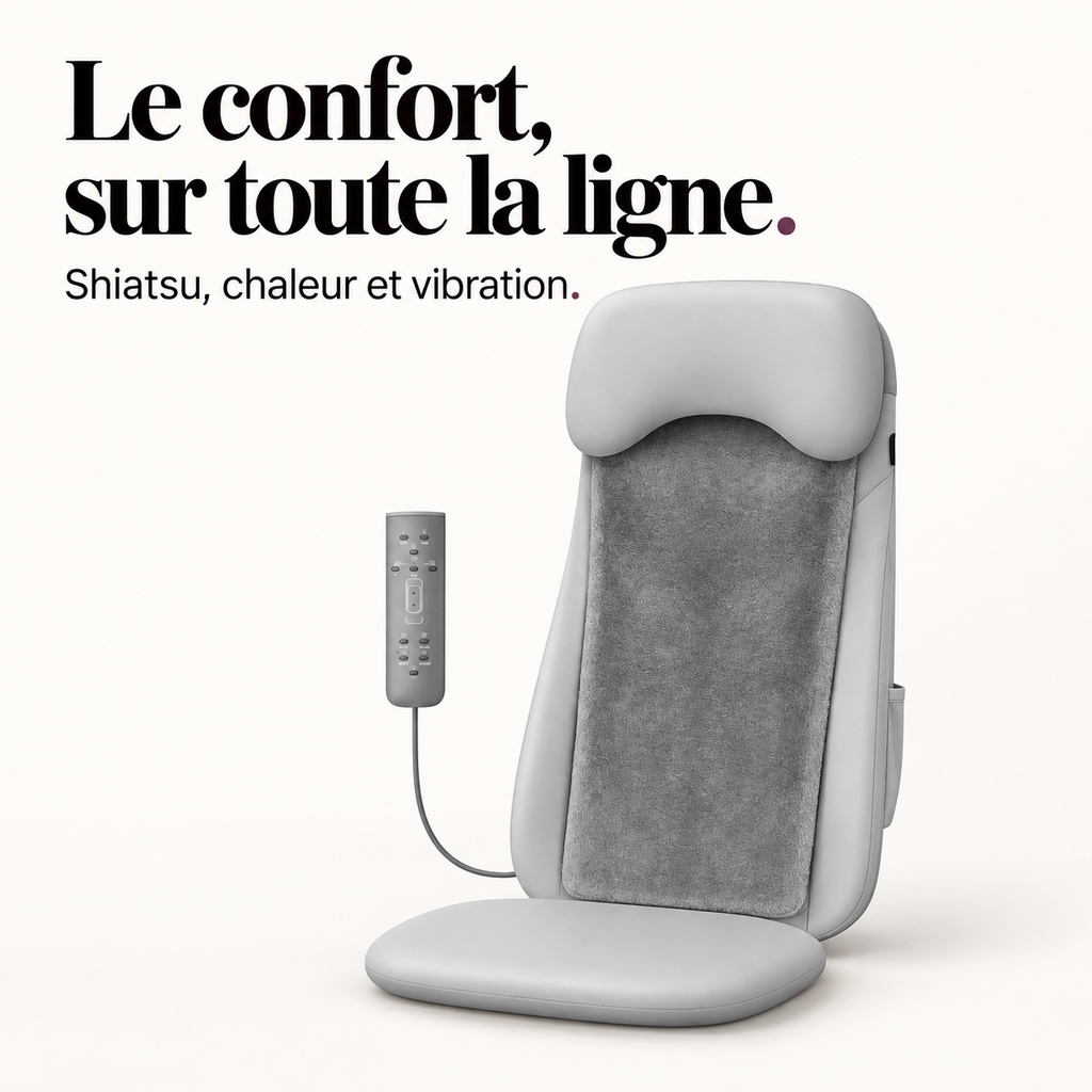 Siège de massage shiatsu chauffant : présentation du modèle, visuel 2.