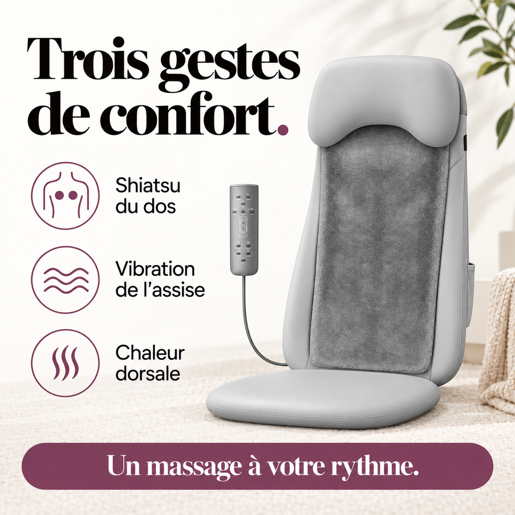 Siège de massage shiatsu chauffant : présentation du modèle, visuel 3.