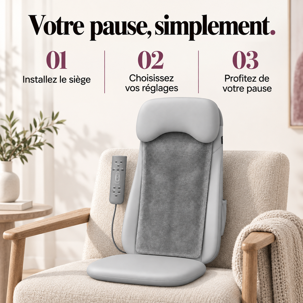 Siège de massage shiatsu chauffant : présentation du modèle, visuel 8.