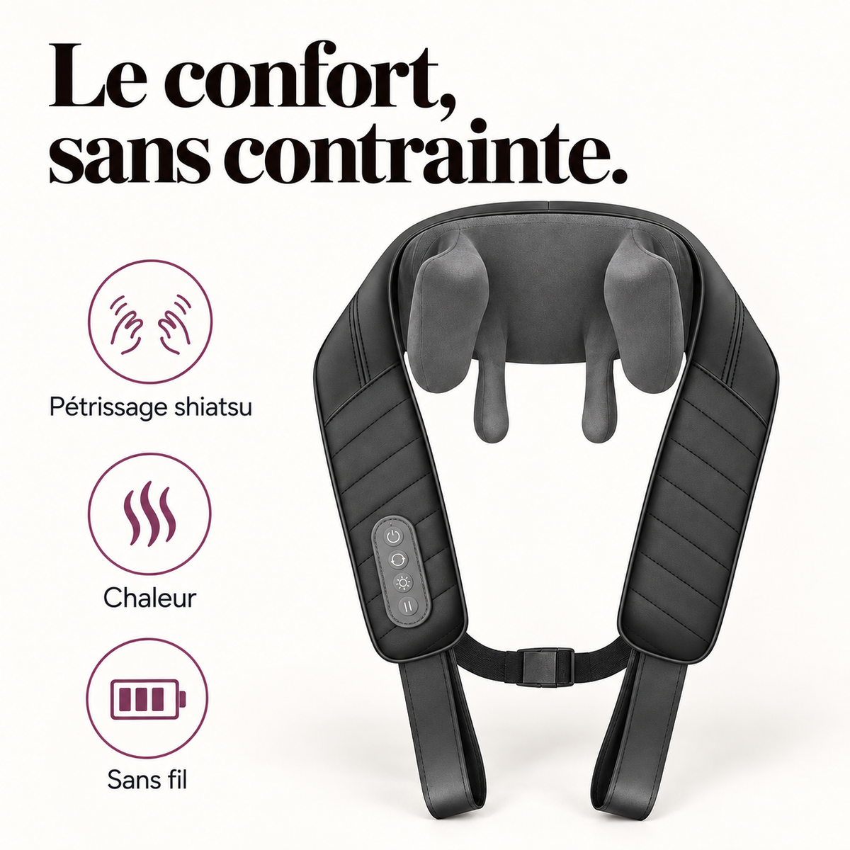 Masseur nuque et épaules sans fil : présentation du modèle, visuel 3.