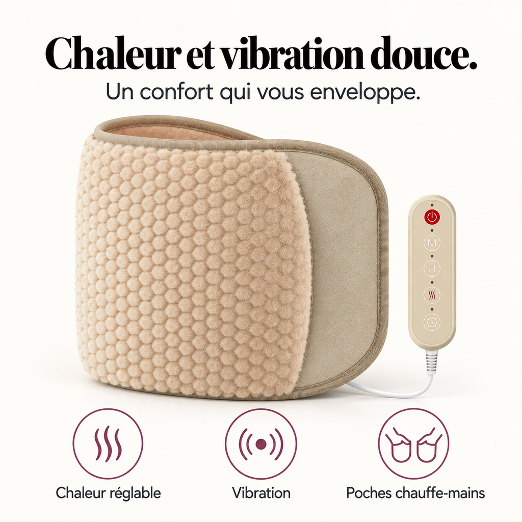 Ceinture chauffante vibrante en peluche : présentation du modèle, visuel 3.