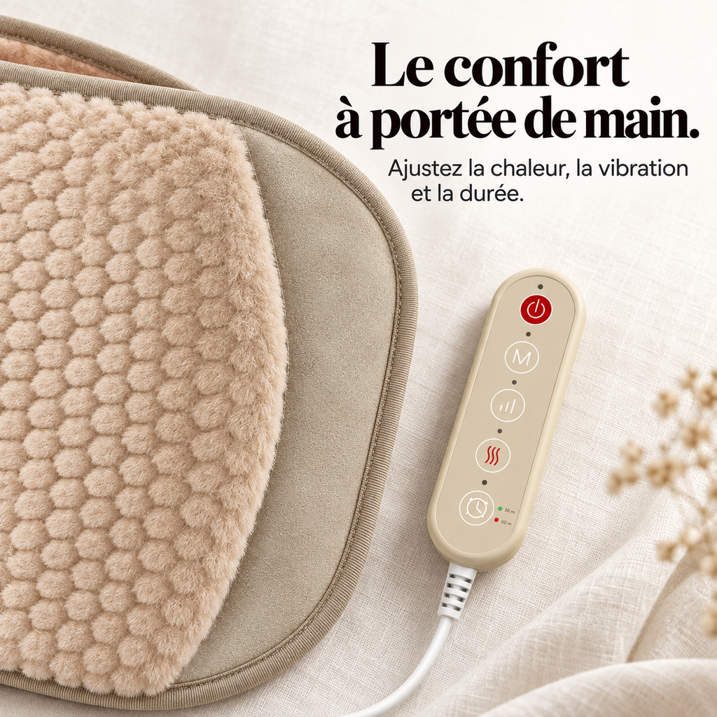 Ceinture chauffante vibrante en peluche : présentation du modèle, visuel 5.