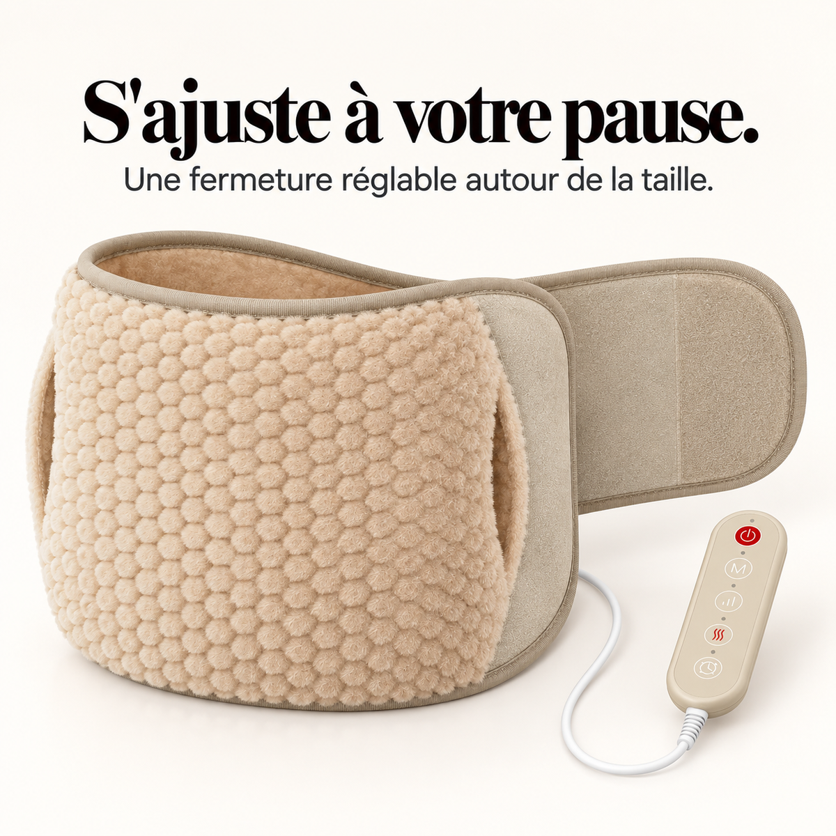 Ceinture chauffante vibrante en peluche : présentation du modèle, visuel 7.