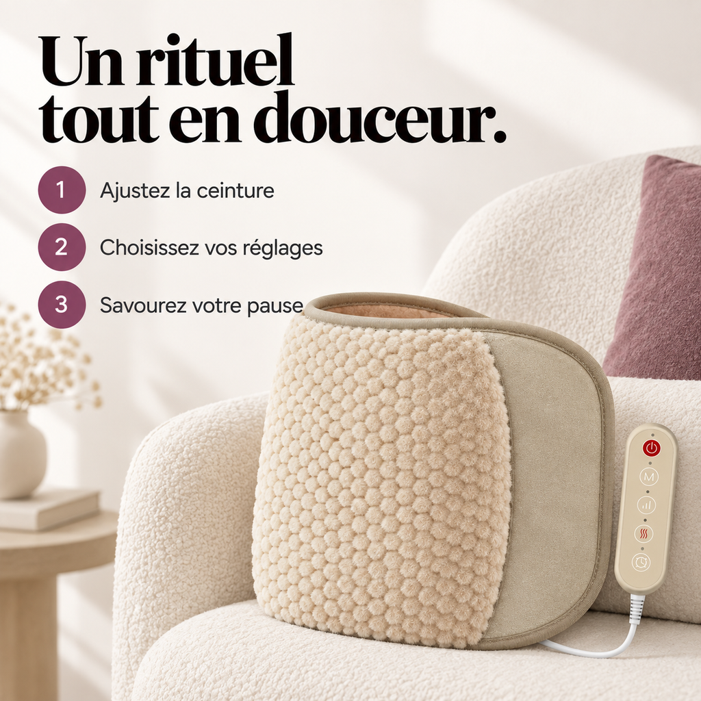Ceinture chauffante vibrante en peluche : présentation du modèle, visuel 8.