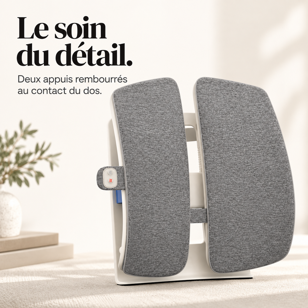 Support lombaire réglable chauffant et vibrant : présentation du modèle, visuel 6.