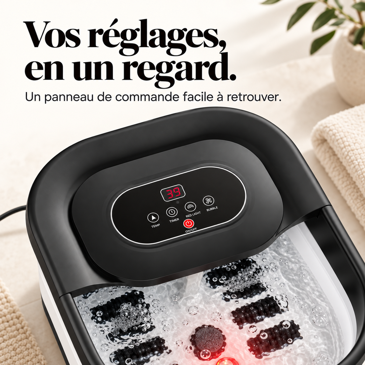 Bain de pieds pliable à bulles : présentation du modèle, visuel 5.