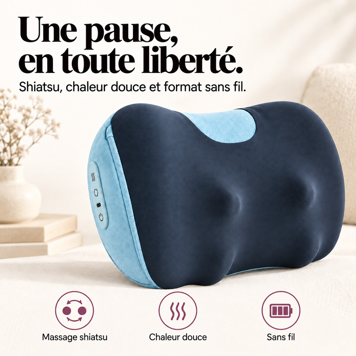 Coussin de massage shiatsu sans fil : présentation du modèle, visuel 3.
