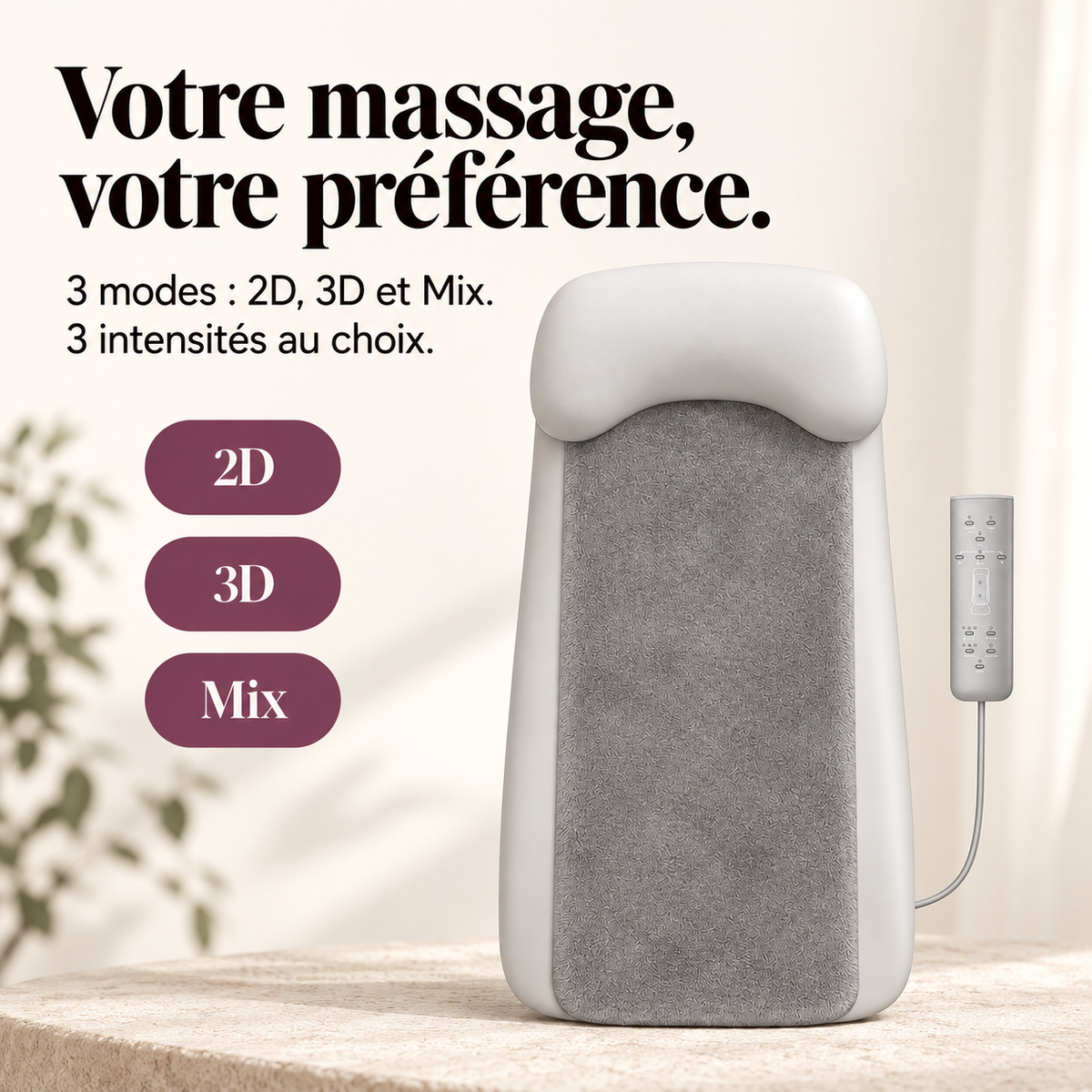 Siège de massage shiatsu sans fil : présentation du modèle, visuel 3.