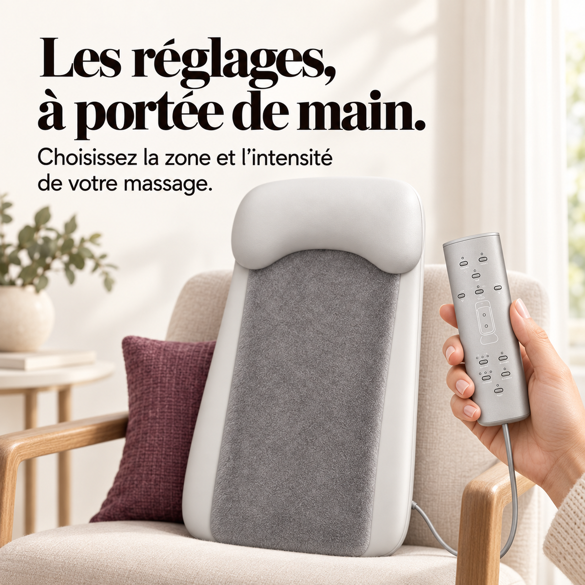 Siège de massage shiatsu sans fil : présentation du modèle, visuel 5.