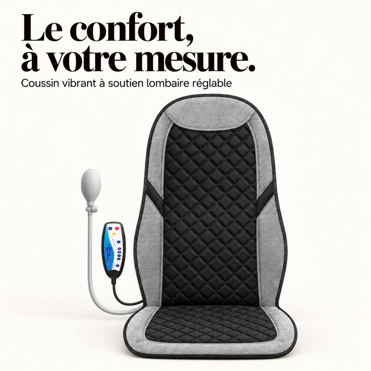 Coussin de siège vibrant à soutien lombaire : présentation du modèle, visuel 2.
