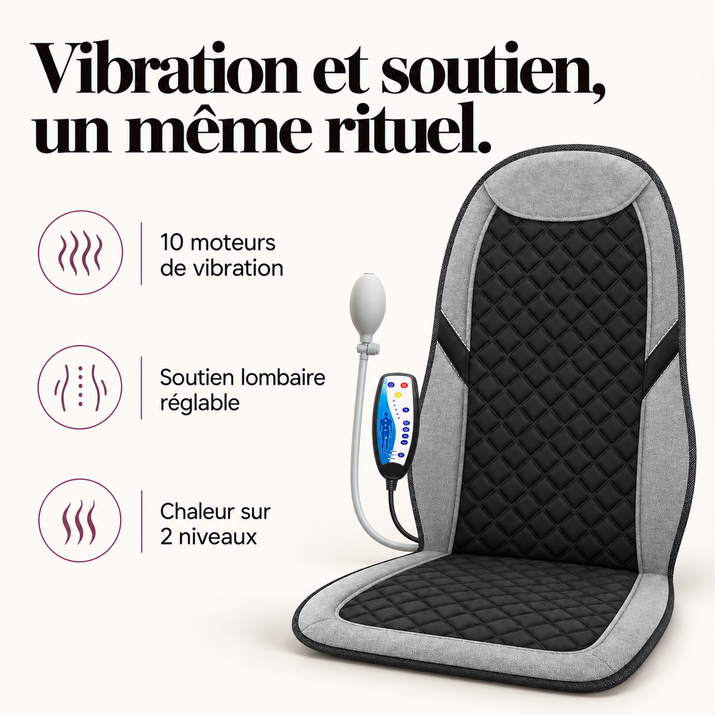 Coussin de siège vibrant à soutien lombaire : présentation du modèle, visuel 3.