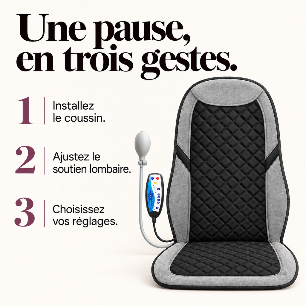Coussin de siège vibrant à soutien lombaire : présentation du modèle, visuel 7.