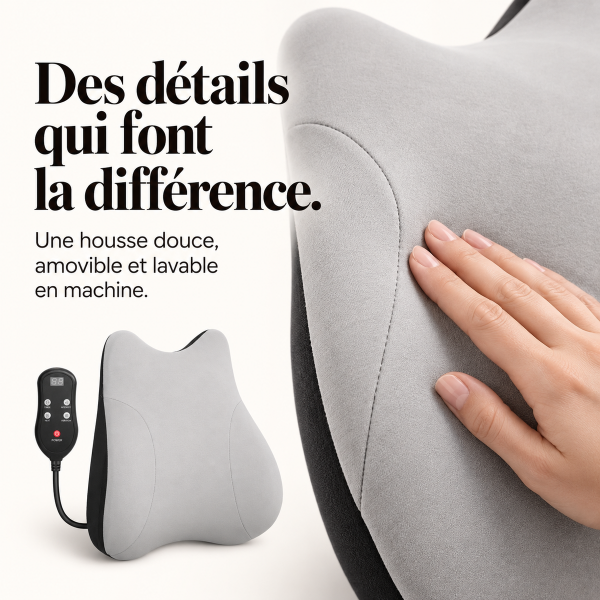 Coussin lombaire vibrant et chauffant : présentation du modèle, visuel 5.