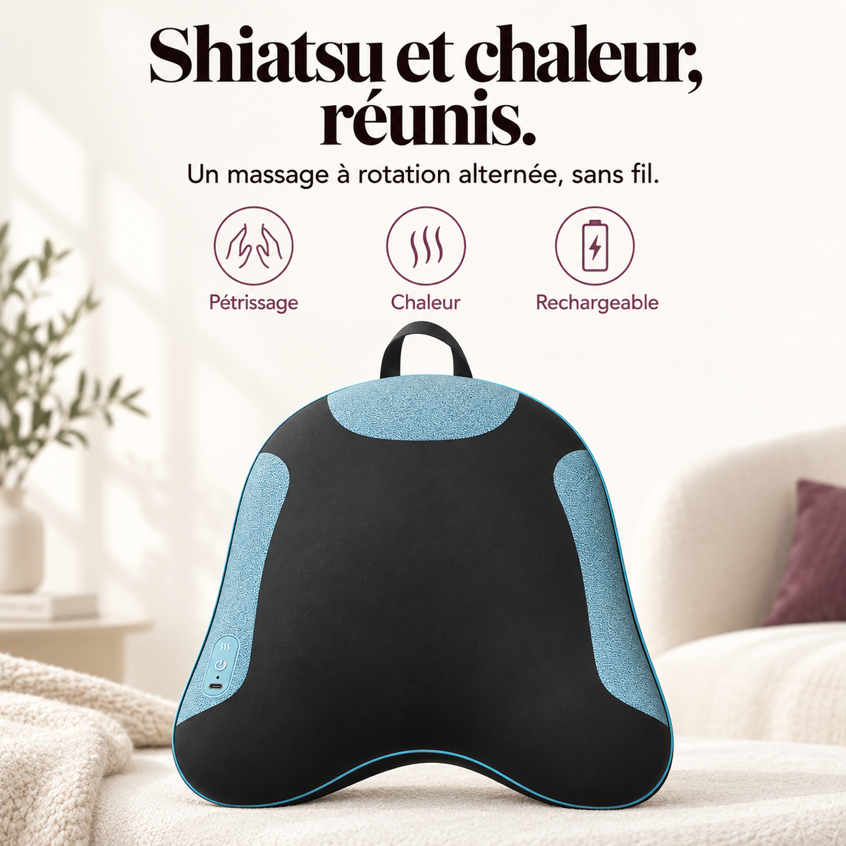 Masseur lombaire sans fil chauffant : présentation du modèle, visuel 3.
