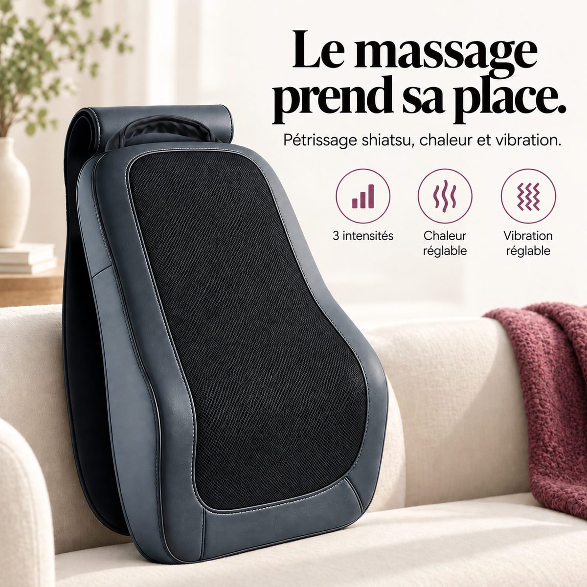 Coussin de massage shiatsu sans fil : présentation du modèle, visuel 3.