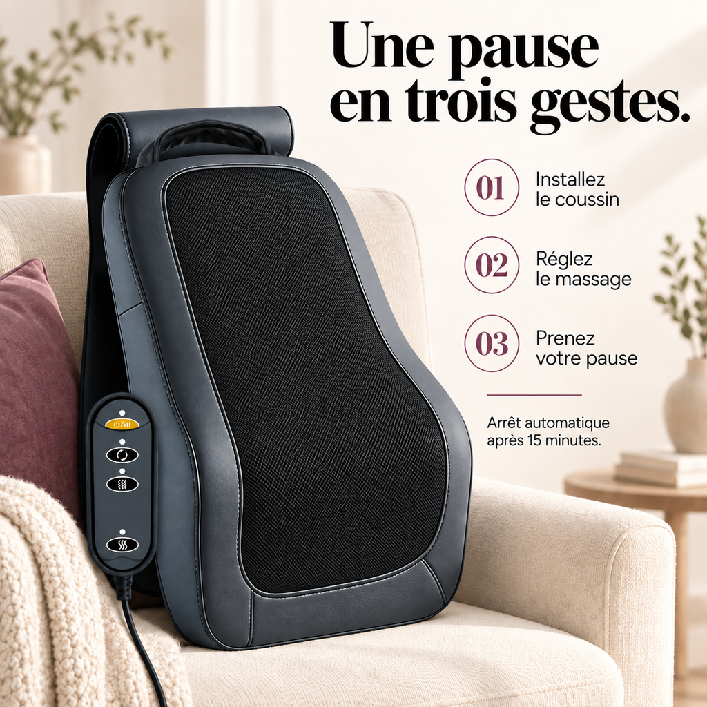 Coussin de massage shiatsu sans fil : présentation du modèle, visuel 8.