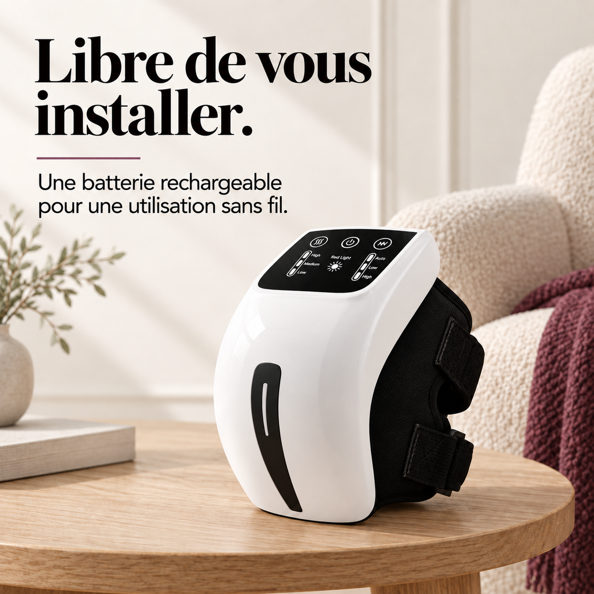 Masseur de genou sans fil chauffant : présentation du modèle, visuel 7.