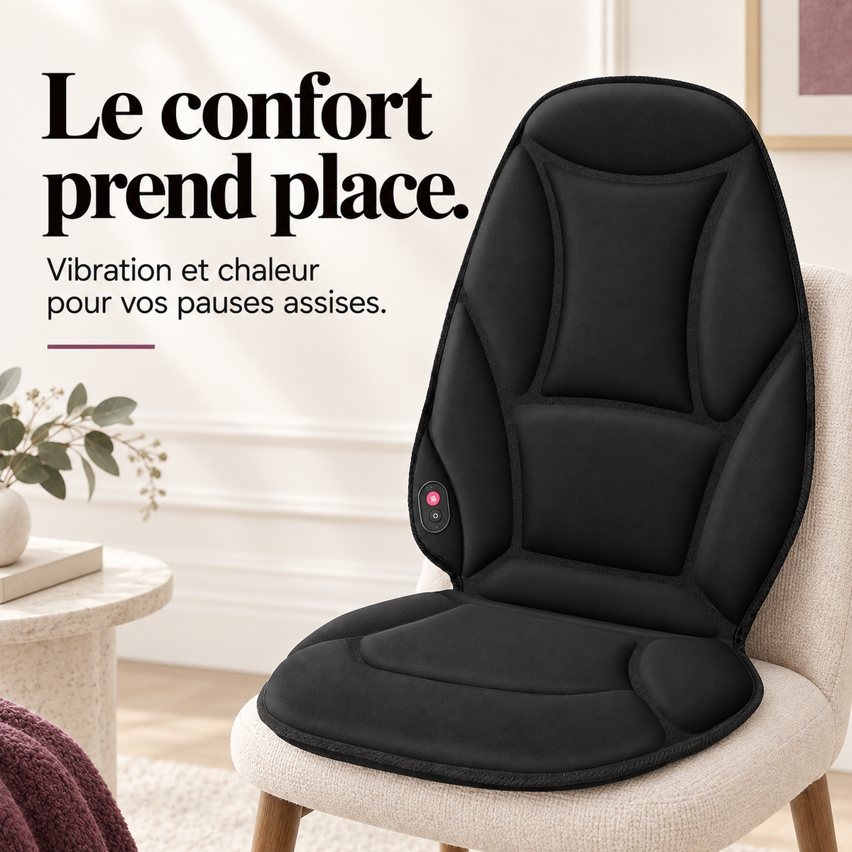Coussin de siège vibrant et chauffant : présentation du modèle, visuel 2.