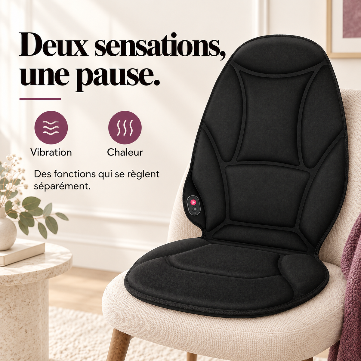 Coussin de siège vibrant et chauffant : présentation du modèle, visuel 3.