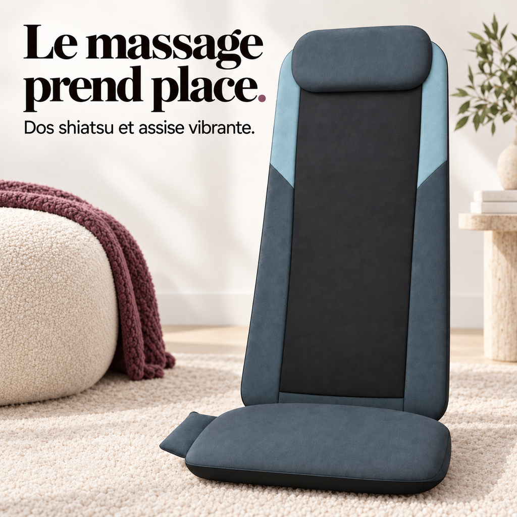 Siège de massage dos à double rouleau : présentation du modèle, visuel 2.