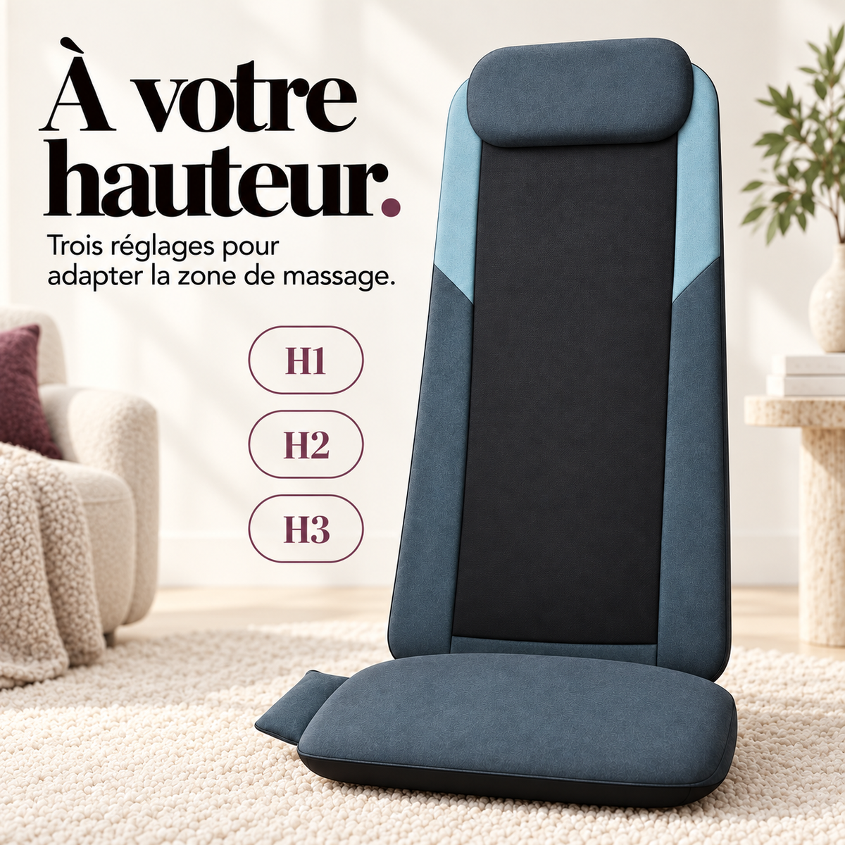 Siège de massage dos à double rouleau : présentation du modèle, visuel 7.
