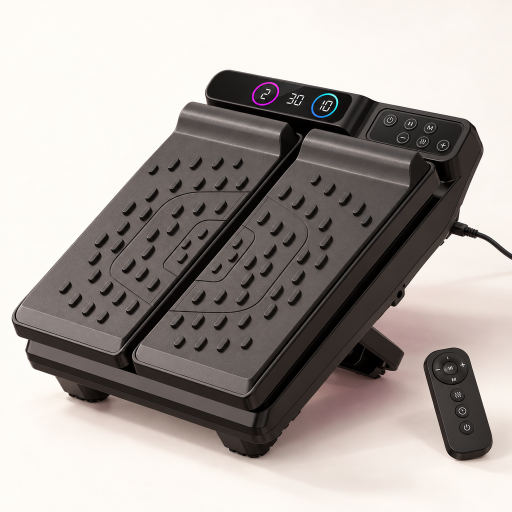 Masseur de pieds à vibrations inclinable : vue du produit.