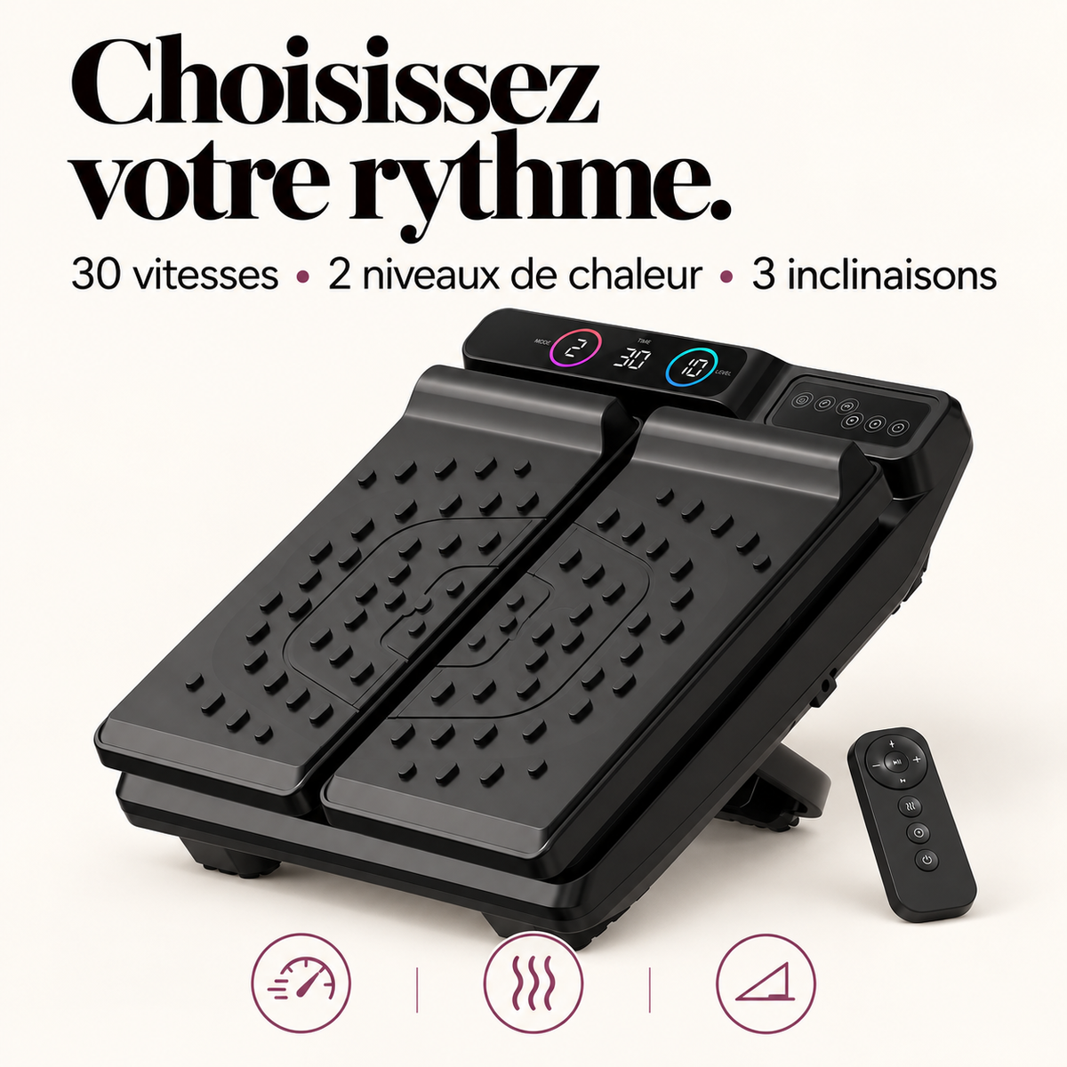 Masseur de pieds à vibrations inclinable : présentation du modèle, visuel 3.
