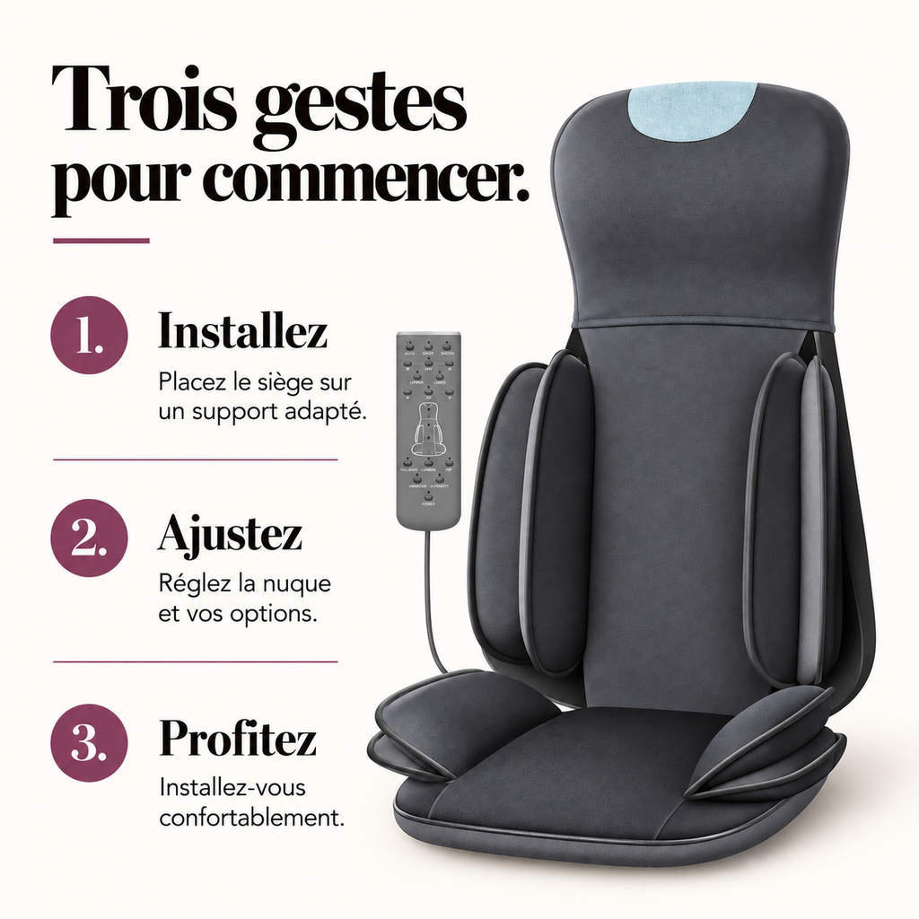 Siège de massage dos et nuque : présentation du modèle, visuel 8.