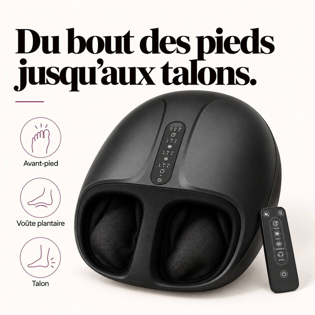 Masseur de pieds shiatsu trois zones : présentation du modèle, visuel 3.