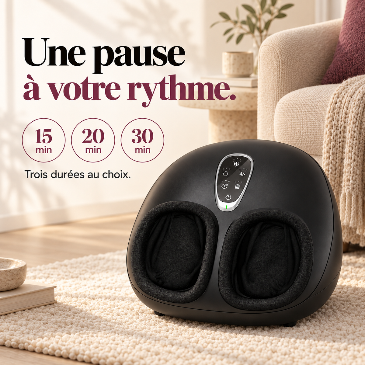 Masseur de pieds shiatsu quatre fonctions : présentation du modèle, visuel 7.