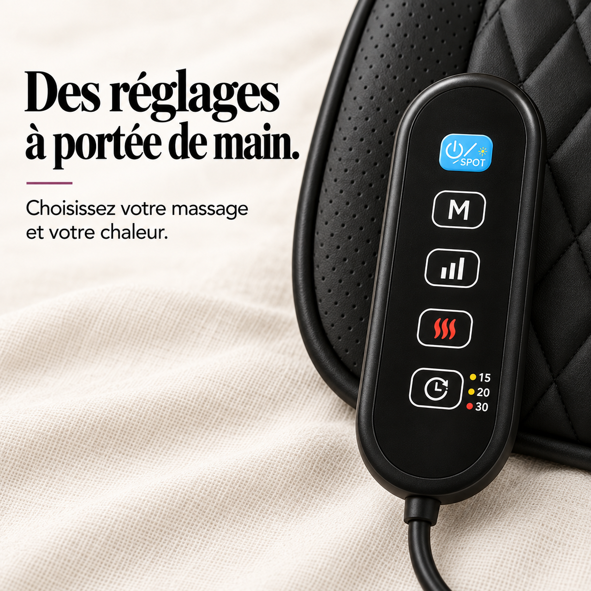 Masseur de dos extra-plat chauffant : présentation du modèle, visuel 5.