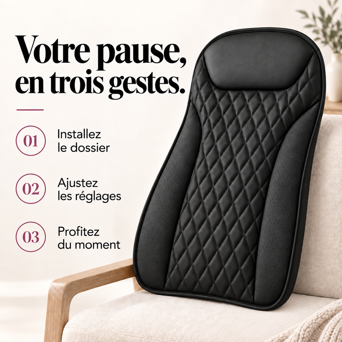Masseur de dos extra-plat chauffant : présentation du modèle, visuel 8.