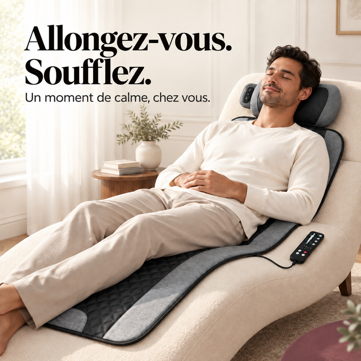 Tapis de massage vibrant et coussin shiatsu : présentation du modèle, visuel 4.