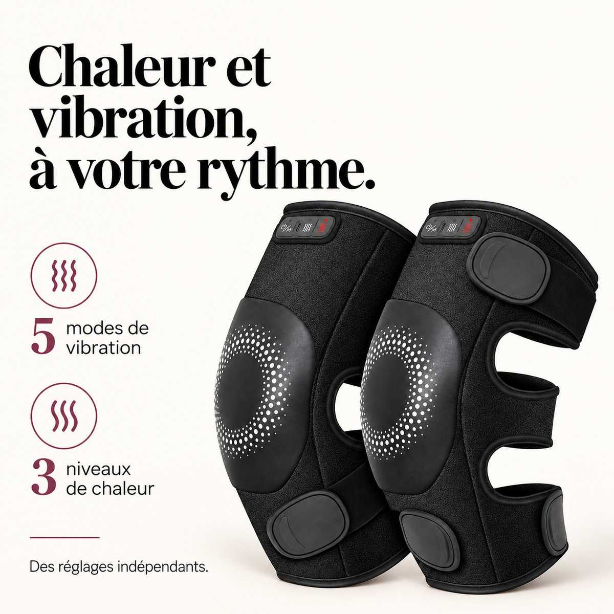 Masseur de genou chauffant sans fil : présentation du modèle, visuel 3.