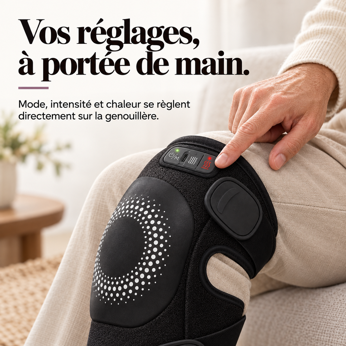 Masseur de genou chauffant sans fil : présentation du modèle, visuel 5.
