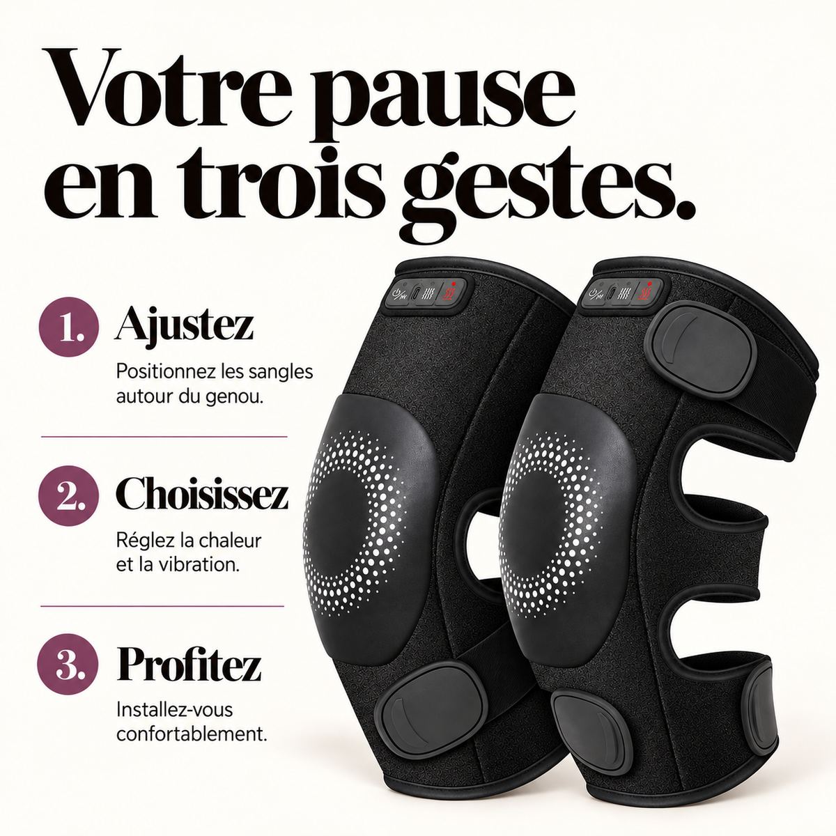 Masseur de genou chauffant sans fil : présentation du modèle, visuel 8.