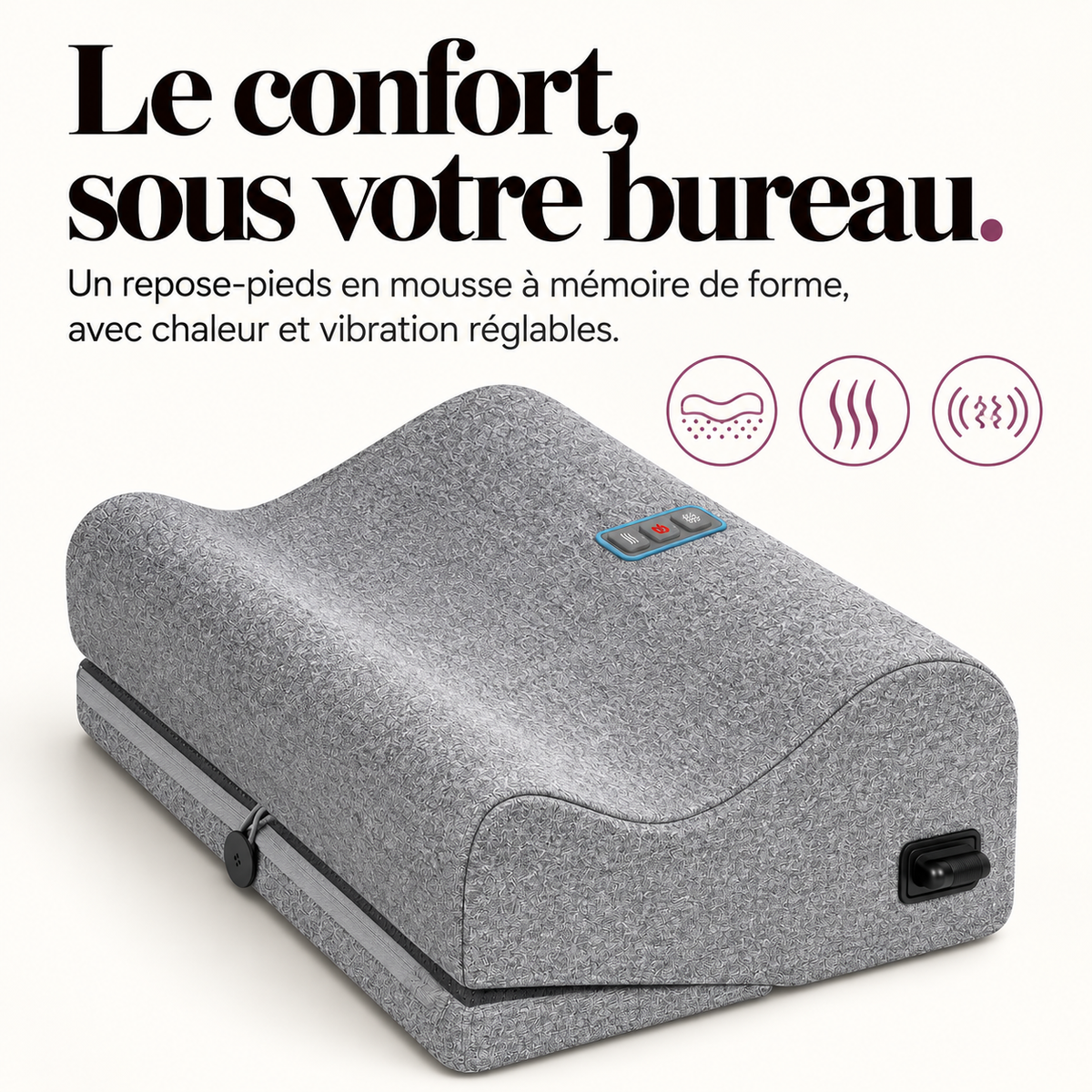 Repose-pieds ergonomique chauffant et vibrant : présentation du modèle, visuel 3.