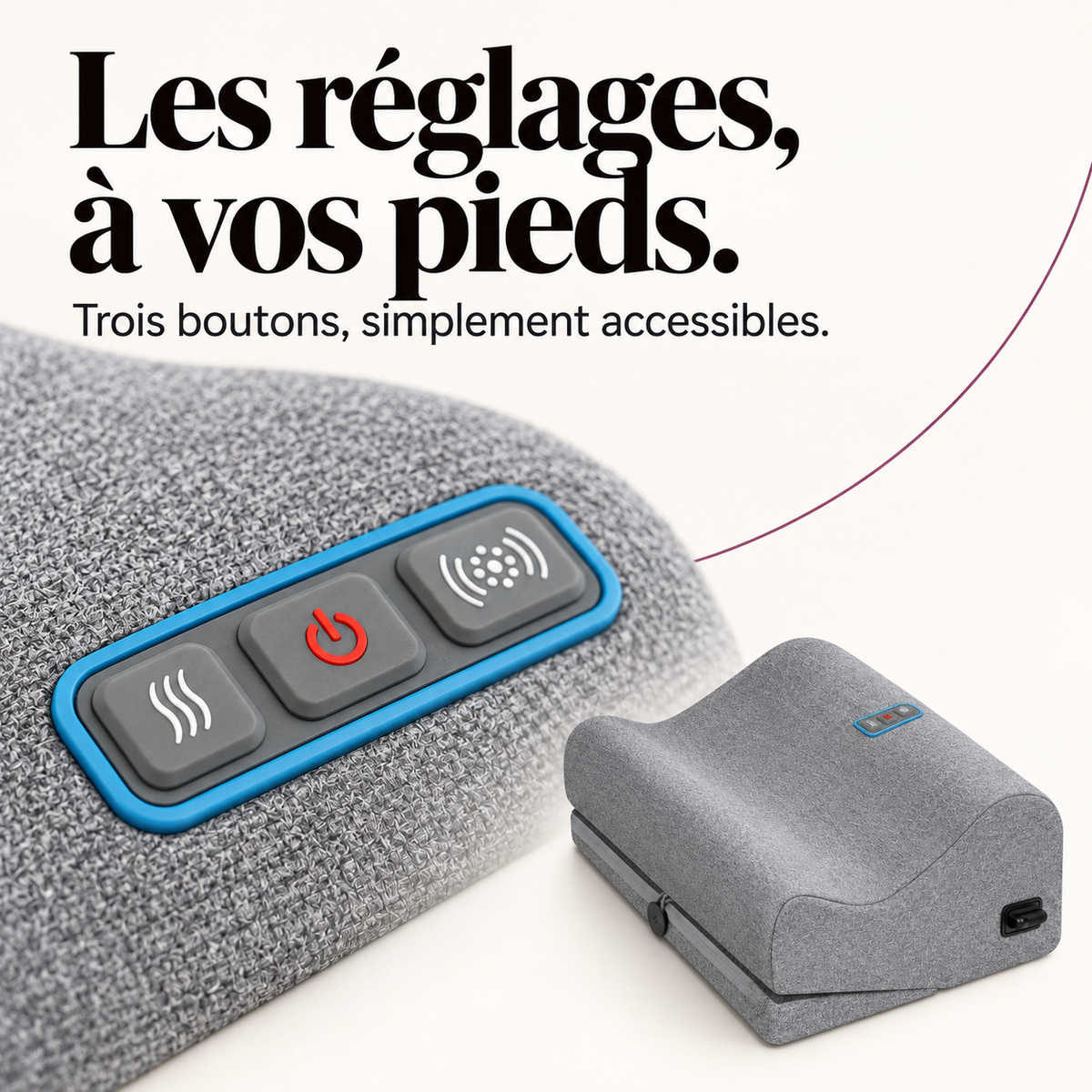 Repose-pieds ergonomique chauffant et vibrant : présentation du modèle, visuel 5.