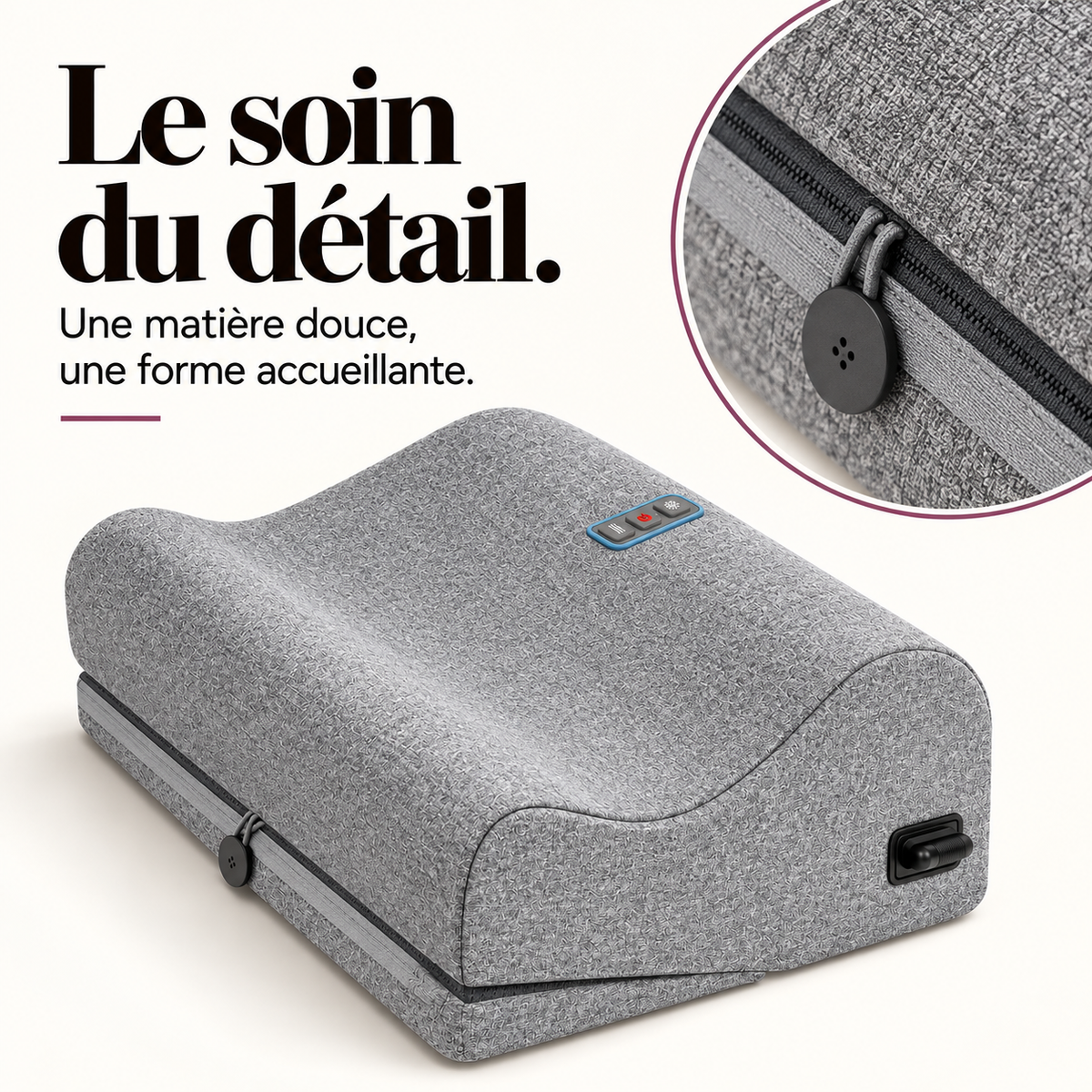 Repose-pieds ergonomique chauffant et vibrant : présentation du modèle, visuel 6.